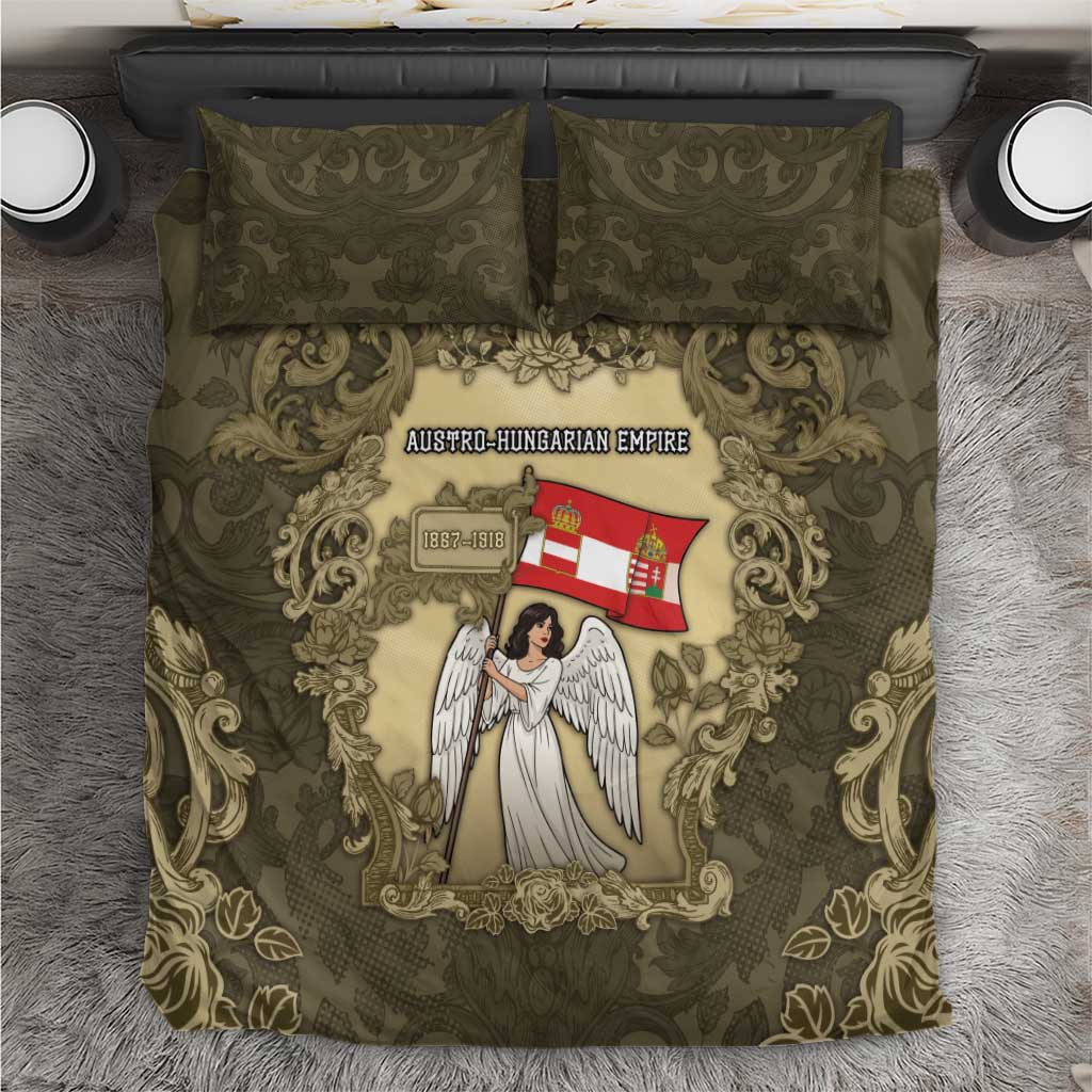 Austria-Hungary Bedding Set Angel Holding A Flag Vintage Style - Wonder Print Shop
