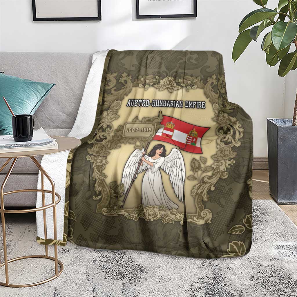 Austria-Hungary Blanket Angel Holding A Flag Vintage Style - Wonder Print Shop