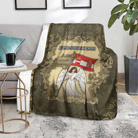 Austria-Hungary Blanket Angel Holding A Flag Vintage Style - Wonder Print Shop