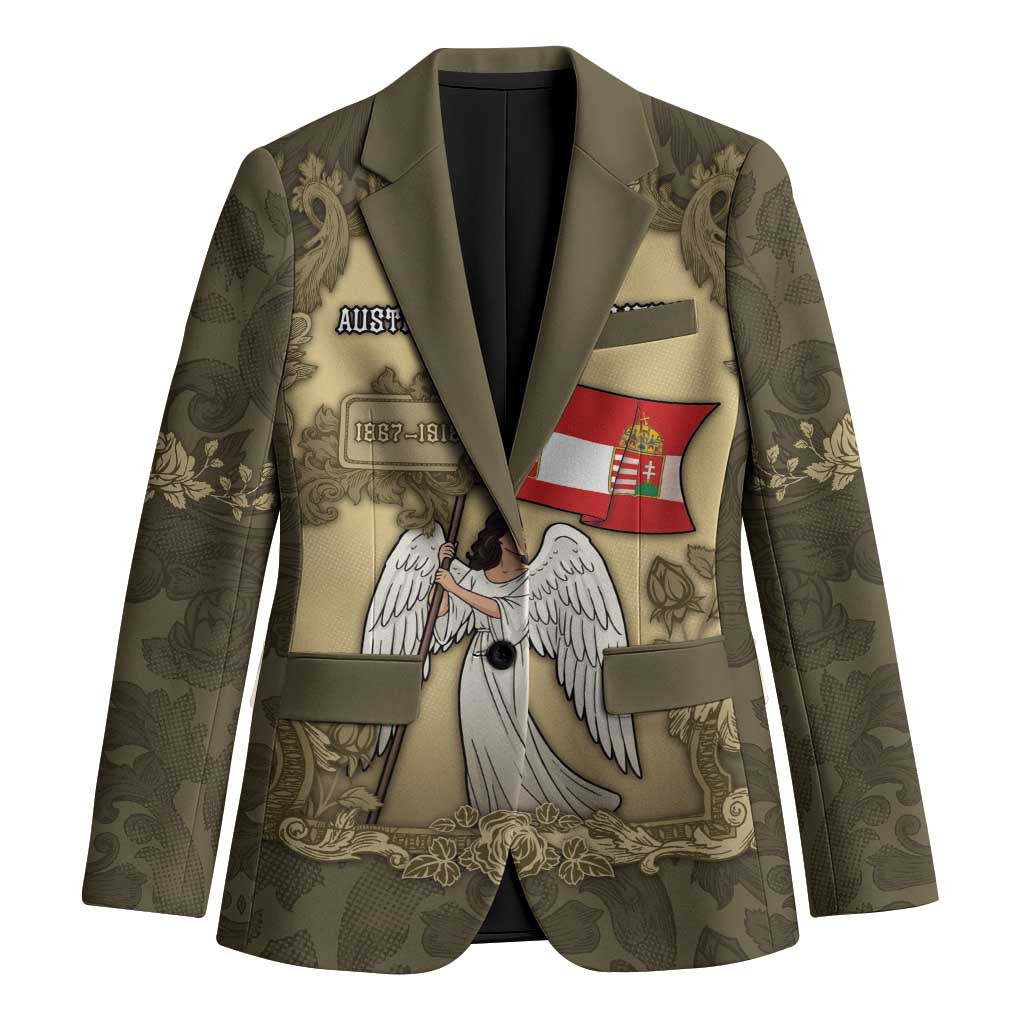 Personalized Austria-Hungary Blazer Angel Holding A Flag Vintage Style - Wonder Print Shop