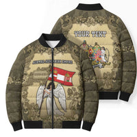 Personalized Austria-Hungary Bomber Puffer Jacket Angel Holding A Flag Vintage Style - Wonder Print Shop