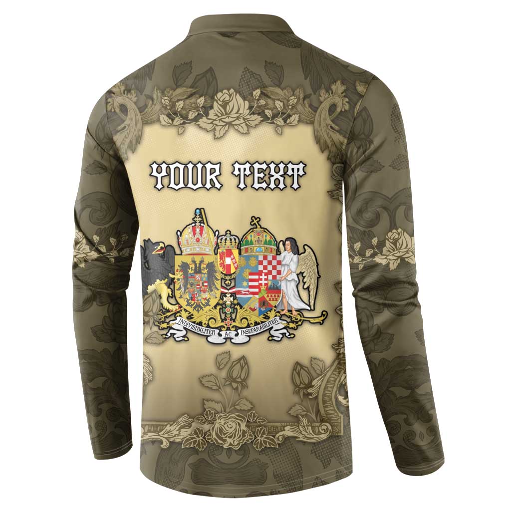 Personalized Austria-Hungary Button Sweatshirt Angel Holding A Flag Vintage Style - Wonder Print Shop