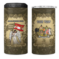 Personalized Austria-Hungary 4 in 1 Can Cooler Tumbler Angel Holding A Flag Vintage Style - Wonder Print Shop
