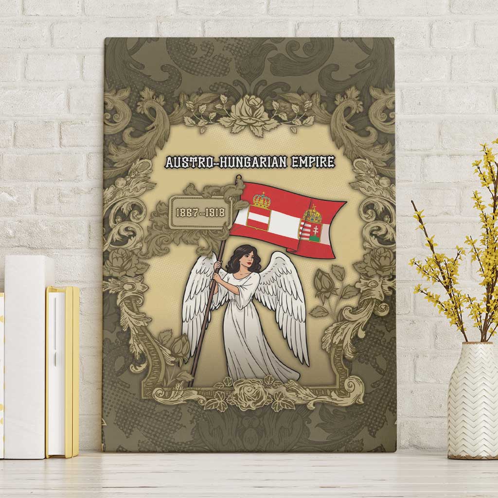 Austria-Hungary Canvas Wall Art Angel Holding A Flag Vintage Style - Wonder Print Shop