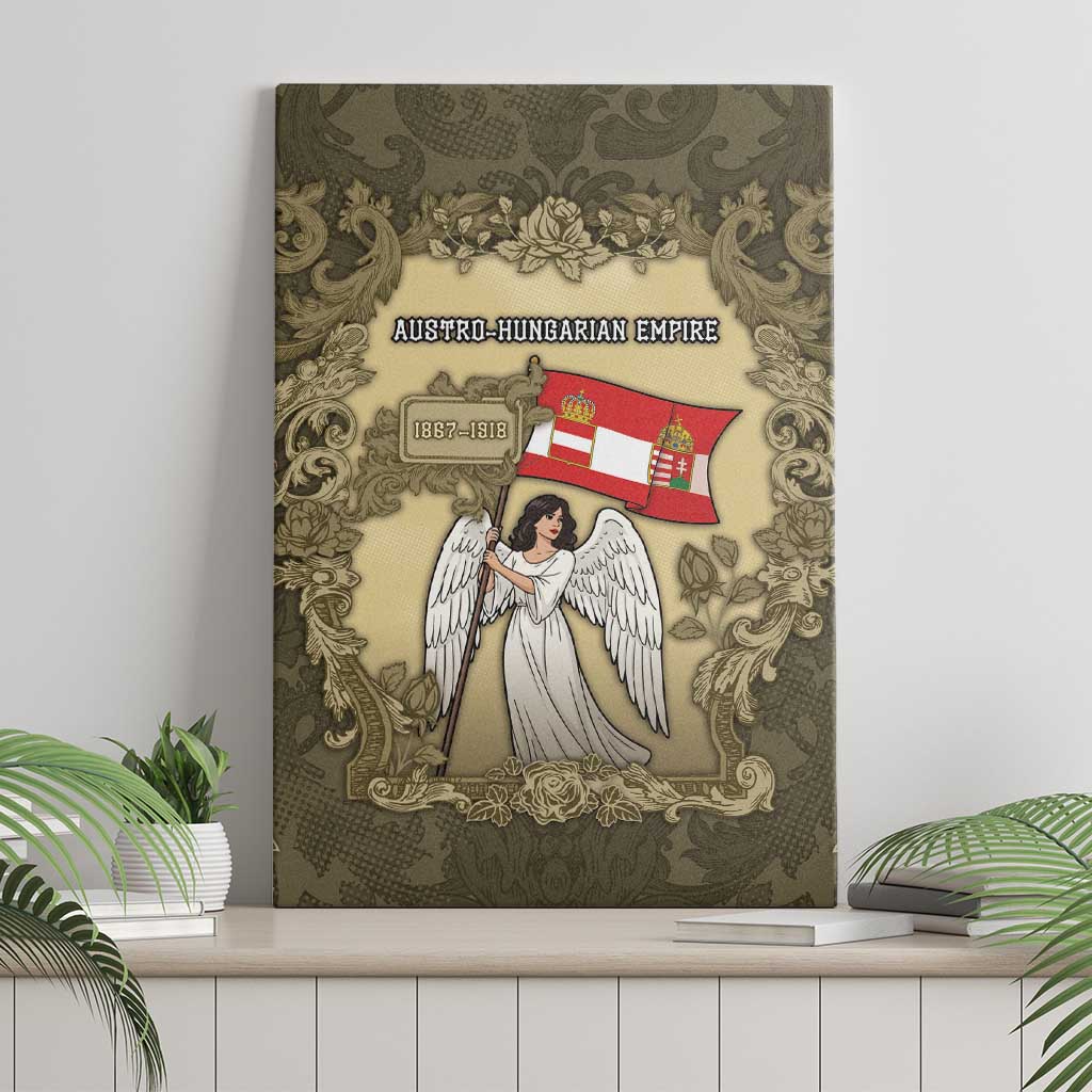 Austria-Hungary Canvas Wall Art Angel Holding A Flag Vintage Style - Wonder Print Shop