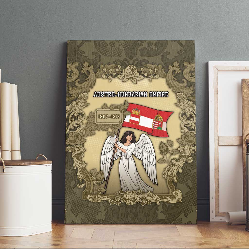 Austria-Hungary Canvas Wall Art Angel Holding A Flag Vintage Style - Wonder Print Shop