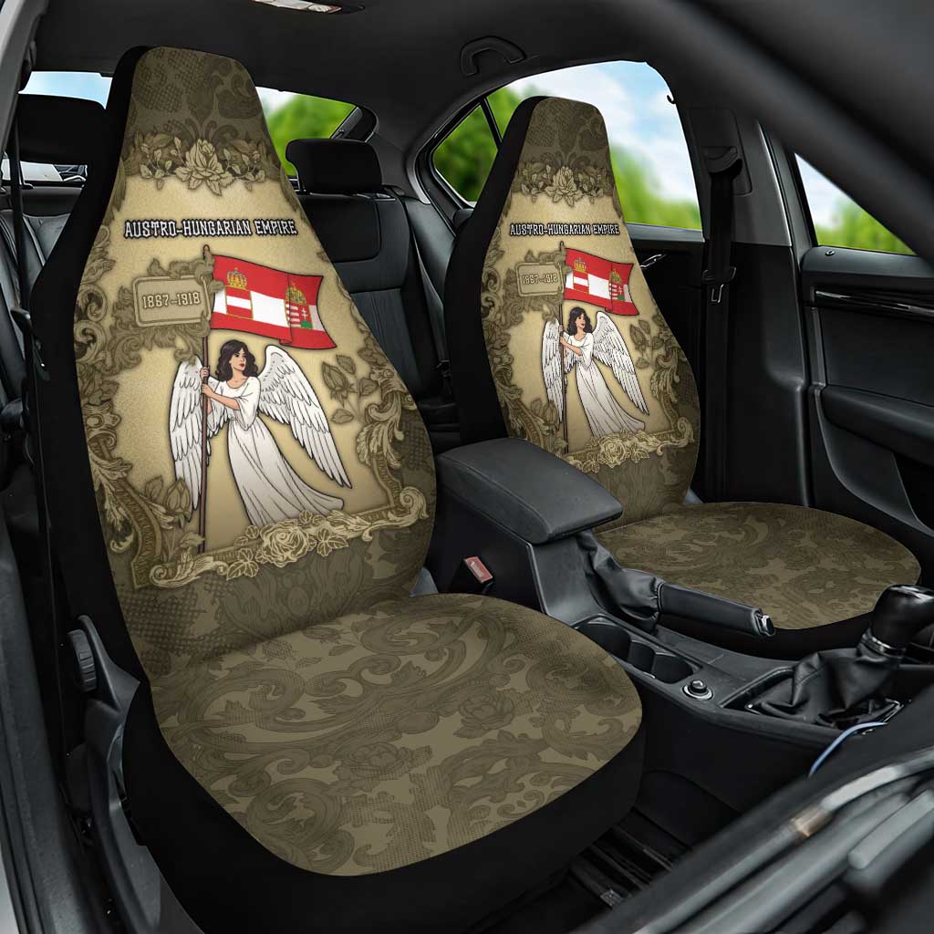 Austria-Hungary Car Seat Cover Angel Holding A Flag Vintage Style - Wonder Print Shop