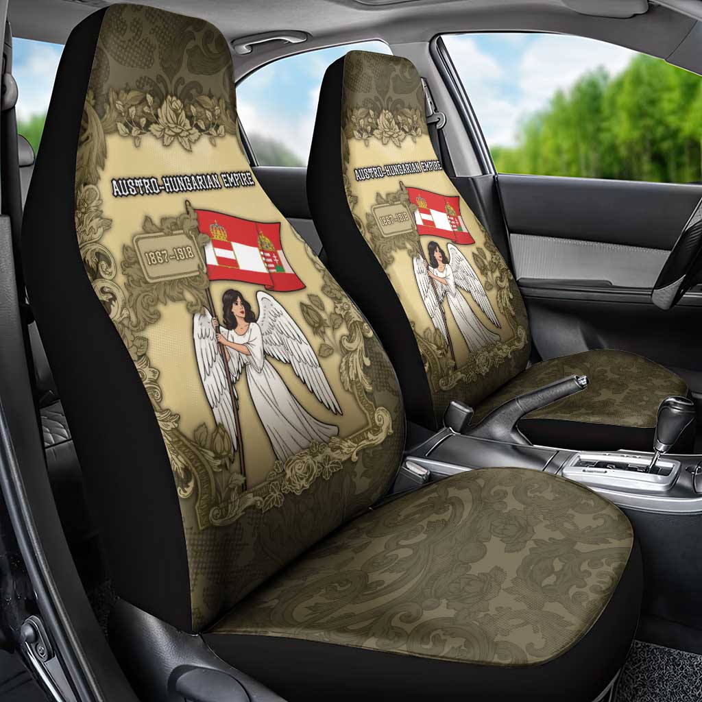 Austria-Hungary Car Seat Cover Angel Holding A Flag Vintage Style - Wonder Print Shop