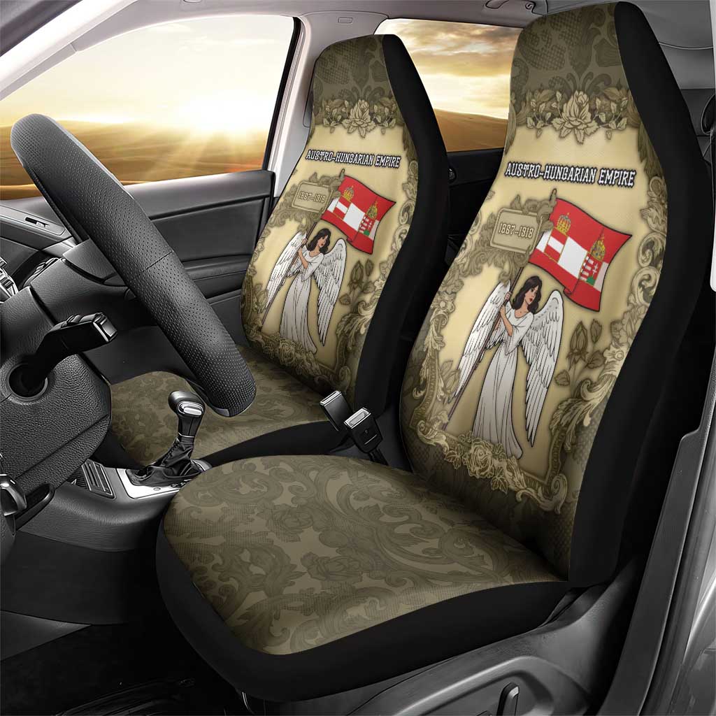 Austria-Hungary Car Seat Cover Angel Holding A Flag Vintage Style - Wonder Print Shop