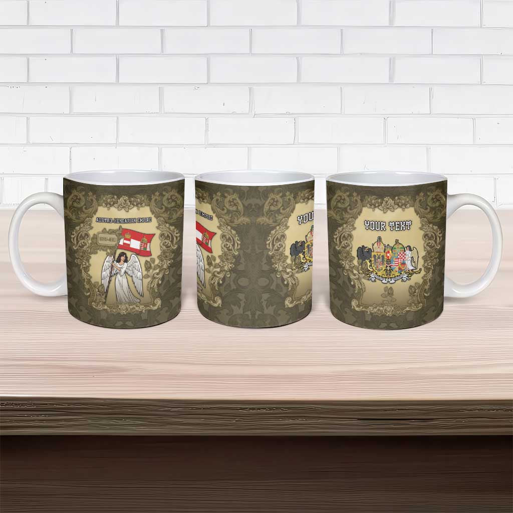 Personalized Austria-Hungary Ceramic Mug Angel Holding A Flag Vintage Style - Wonder Print Shop