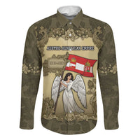 Personalized Austria-Hungary Family Matching Long Sleeve Bodycon Dress and Hawaiian Shirt Angel Holding A Flag Vintage Style - Wonder Print Shop
