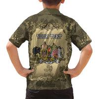 Personalized Austria-Hungary Family Matching Mermaid Dress and Hawaiian Shirt Angel Holding A Flag Vintage Style - Wonder Print Shop