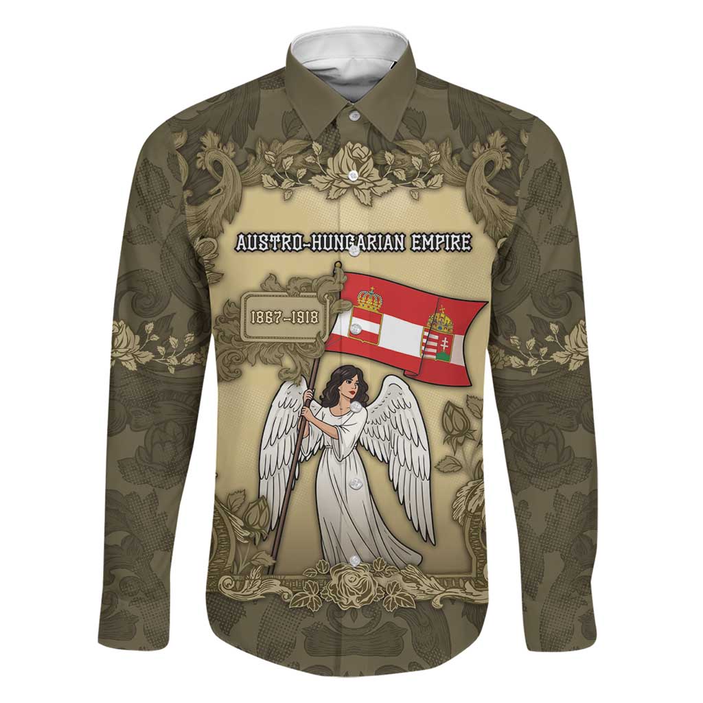 Personalized Austria-Hungary Family Matching Off Shoulder Maxi Dress and Hawaiian Shirt Angel Holding A Flag Vintage Style - Wonder Print Shop