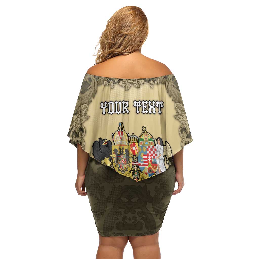 Personalized Austria-Hungary Family Matching Off Shoulder Short Dress and Hawaiian Shirt Angel Holding A Flag Vintage Style - Wonder Print Shop