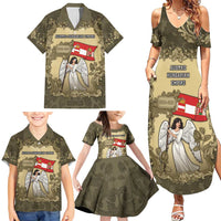 Personalized Austria-Hungary Family Matching Summer Maxi Dress and Hawaiian Shirt Angel Holding A Flag Vintage Style - Wonder Print Shop