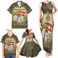 Personalized Austria-Hungary Family Matching Tank Maxi Dress and Hawaiian Shirt Angel Holding A Flag Vintage Style - Wonder Print Shop