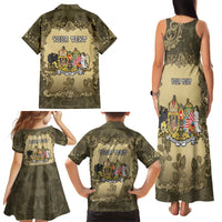 Personalized Austria-Hungary Family Matching Tank Maxi Dress and Hawaiian Shirt Angel Holding A Flag Vintage Style - Wonder Print Shop