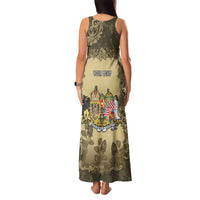 Personalized Austria-Hungary Family Matching Tank Maxi Dress and Hawaiian Shirt Angel Holding A Flag Vintage Style - Wonder Print Shop