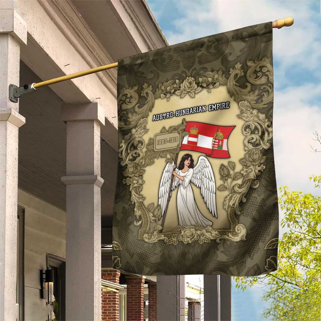 Austria-Hungary Garden Flag Angel Holding A Flag Vintage Style - Wonder Print Shop