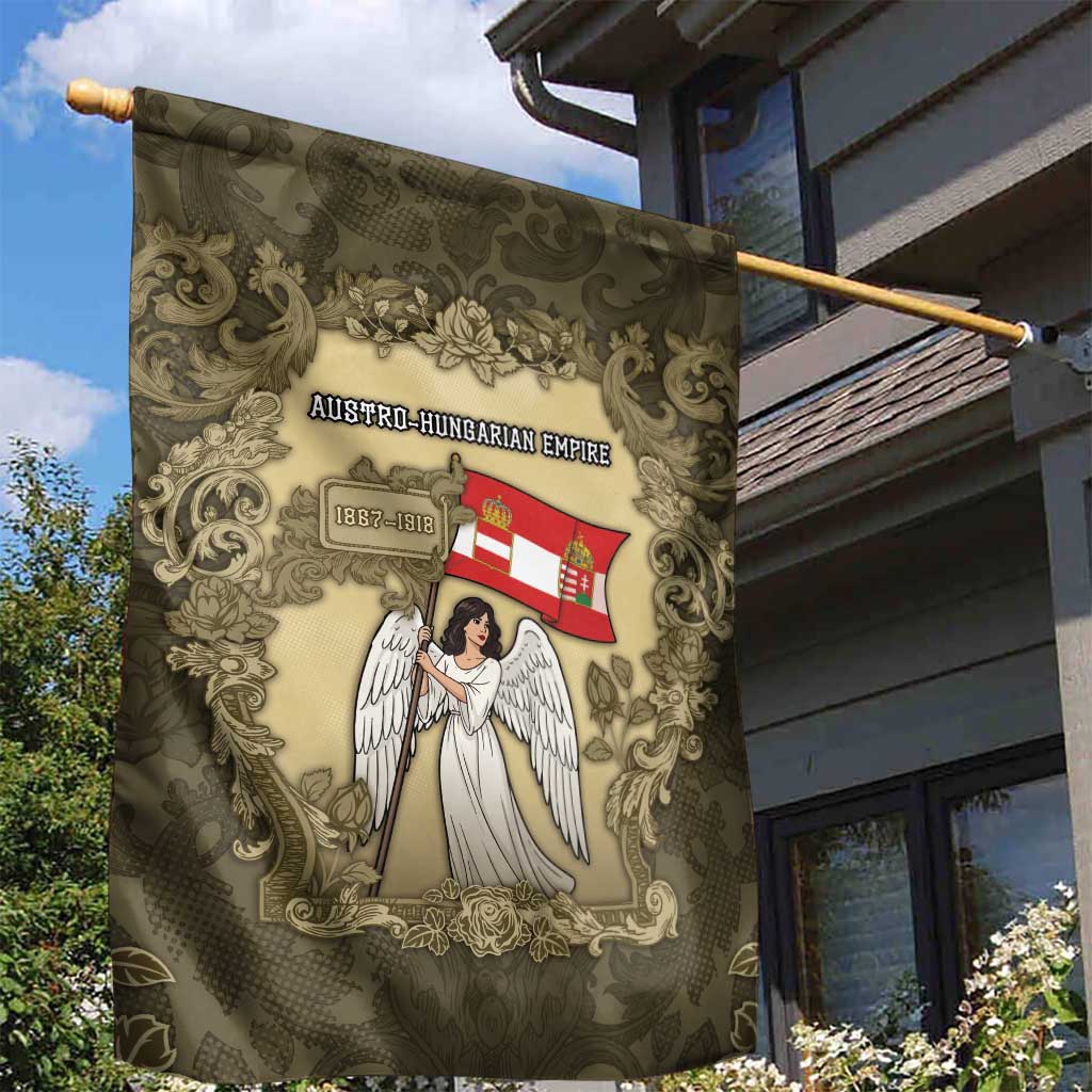 Austria-Hungary Garden Flag Angel Holding A Flag Vintage Style - Wonder Print Shop