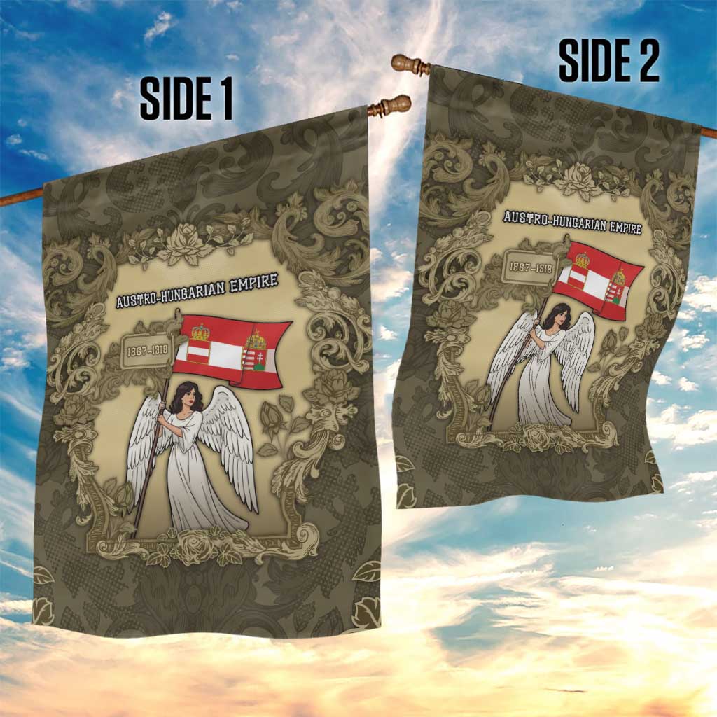 Austria-Hungary Garden Flag Angel Holding A Flag Vintage Style - Wonder Print Shop