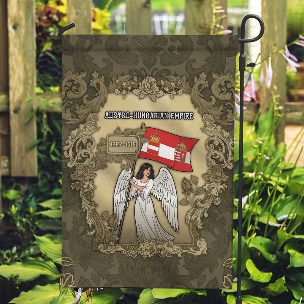 Austria-Hungary Garden Flag Angel Holding A Flag Vintage Style - Wonder Print Shop