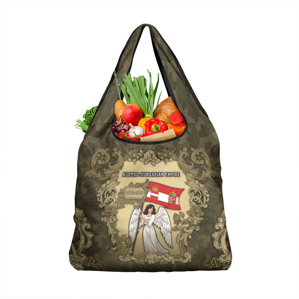 Austria-Hungary Grocery Bag Angel Holding A Flag Vintage Style - Wonder Print Shop