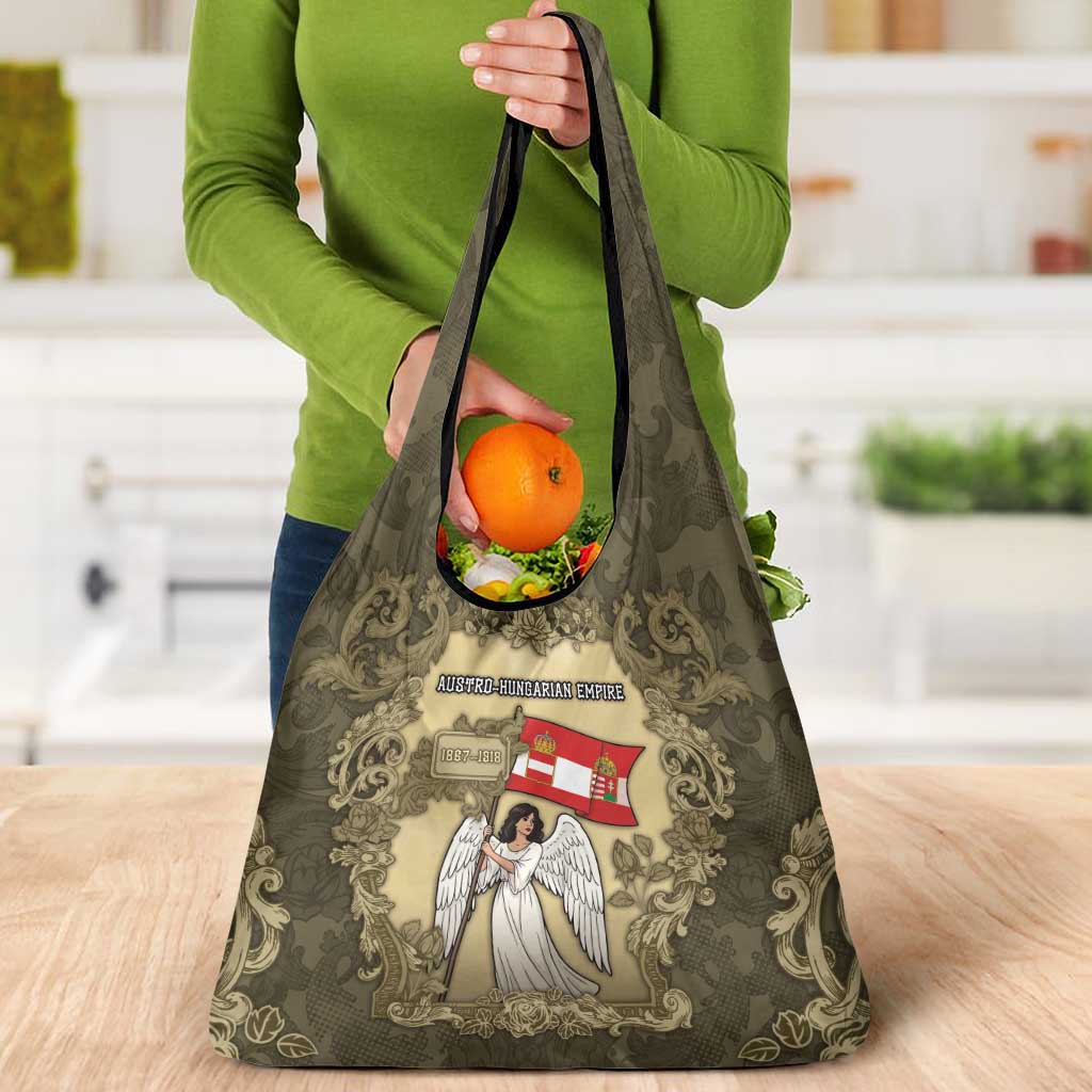 Austria-Hungary Grocery Bag Angel Holding A Flag Vintage Style - Wonder Print Shop