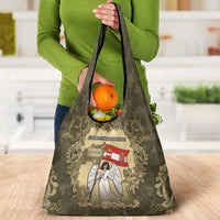Austria-Hungary Grocery Bag Angel Holding A Flag Vintage Style - Wonder Print Shop