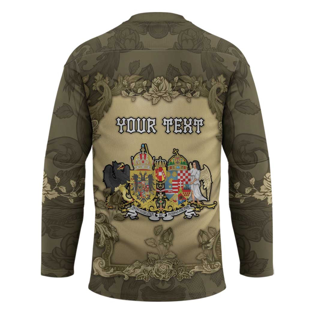 Personalized Austria-Hungary Hockey Jersey Angel Holding A Flag Vintage Style - Wonder Print Shop