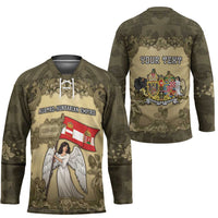 Personalized Austria-Hungary Hockey Jersey Angel Holding A Flag Vintage Style - Wonder Print Shop