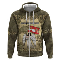 Personalized Austria-Hungary Hoodie Angel Holding A Flag Vintage Style - Wonder Print Shop