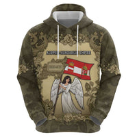 Personalized Austria-Hungary Hoodie Angel Holding A Flag Vintage Style - Wonder Print Shop