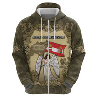 Personalized Austria-Hungary Hoodie Angel Holding A Flag Vintage Style - Wonder Print Shop