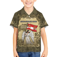 Personalized Austria-Hungary Kid Hawaiian Shirt Angel Holding A Flag Vintage Style - Wonder Print Shop