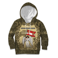Personalized Austria-Hungary Kid Hoodie Angel Holding A Flag Vintage Style - Wonder Print Shop