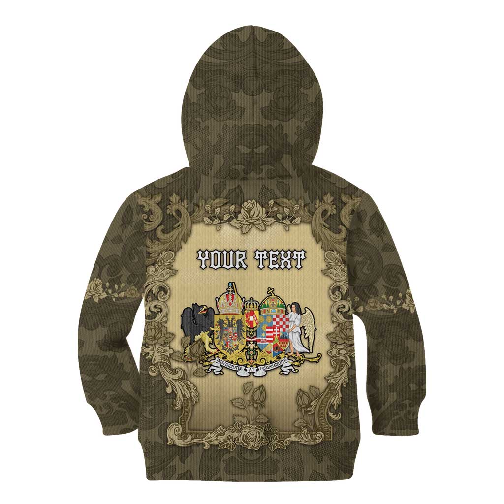 Personalized Austria-Hungary Kid Hoodie Angel Holding A Flag Vintage Style - Wonder Print Shop