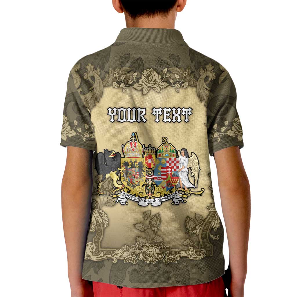 Personalized Austria-Hungary Kid Polo Shirt Angel Holding A Flag Vintage Style - Wonder Print Shop