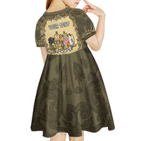Personalized Austria-Hungary Kid Short Sleeve Dress Angel Holding A Flag Vintage Style - Wonder Print Shop
