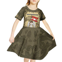 Personalized Austria-Hungary Kid Short Sleeve Dress Angel Holding A Flag Vintage Style - Wonder Print Shop