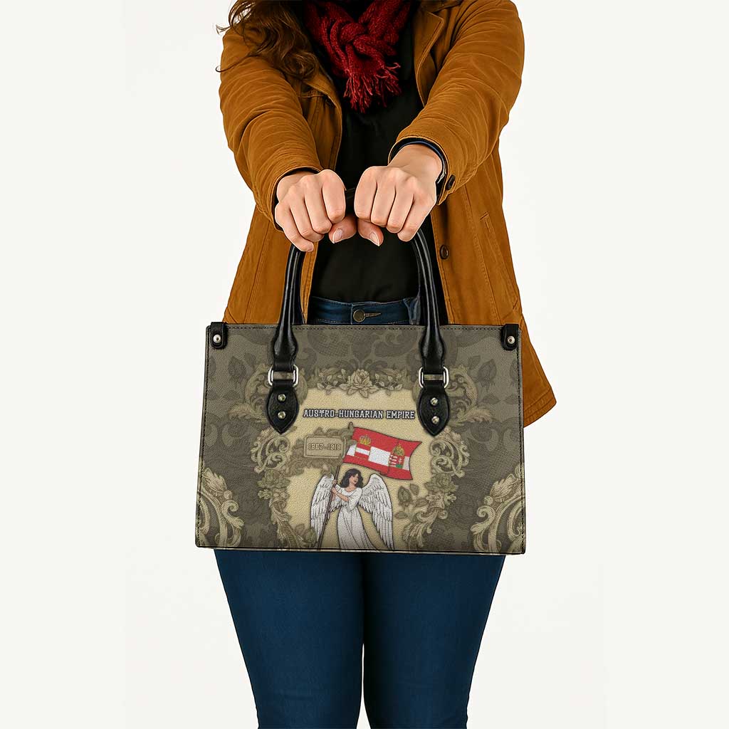 Austria-Hungary Leather Bag Angel Holding A Flag Vintage Style - Wonder Print Shop