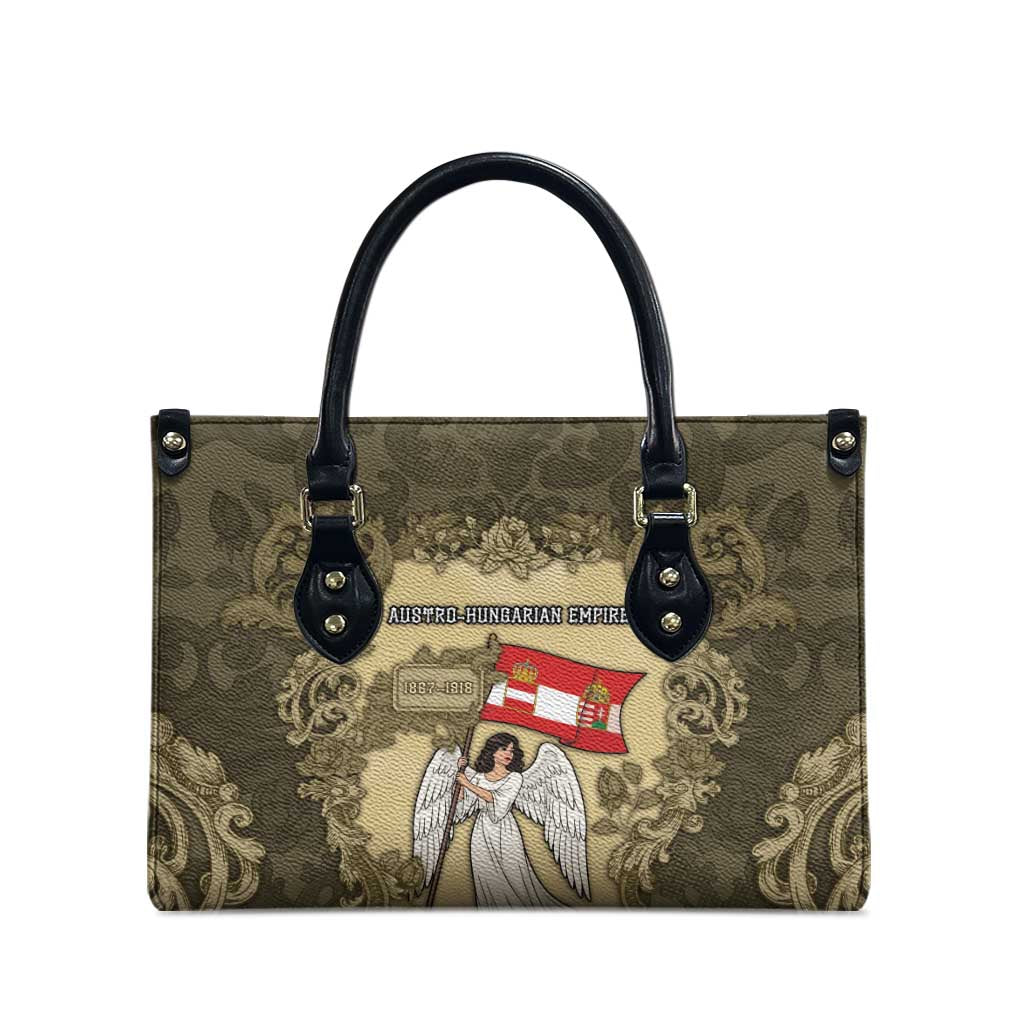 Austria-Hungary Leather Bag Angel Holding A Flag Vintage Style - Wonder Print Shop