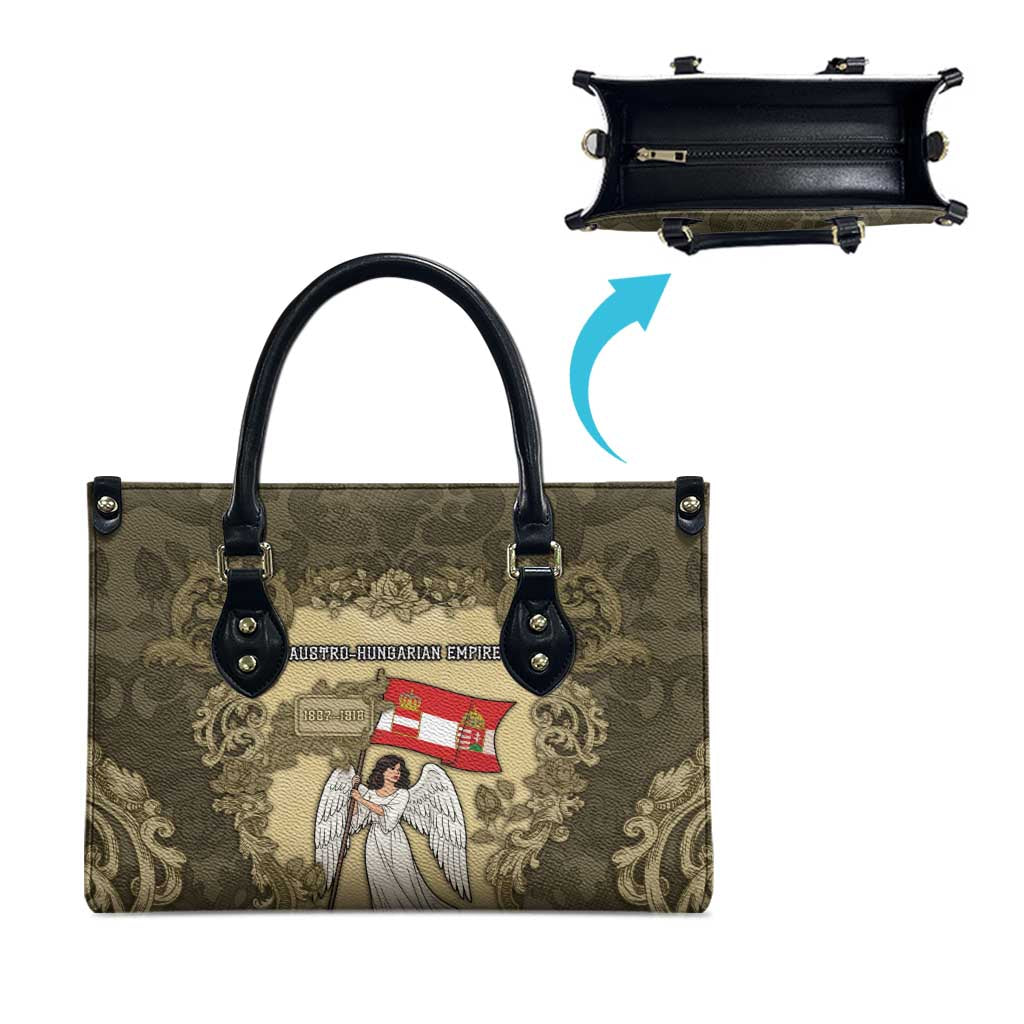 Austria-Hungary Leather Bag Angel Holding A Flag Vintage Style - Wonder Print Shop