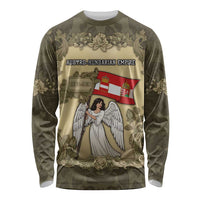 Personalized Austria-Hungary Long Sleeve Shirt Angel Holding A Flag Vintage Style - Wonder Print Shop