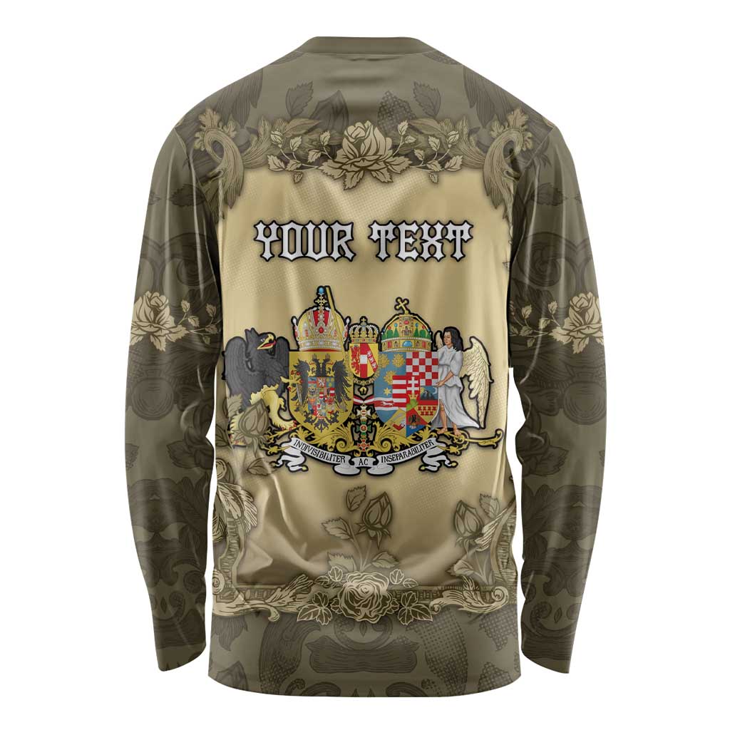 Personalized Austria-Hungary Long Sleeve Shirt Angel Holding A Flag Vintage Style - Wonder Print Shop
