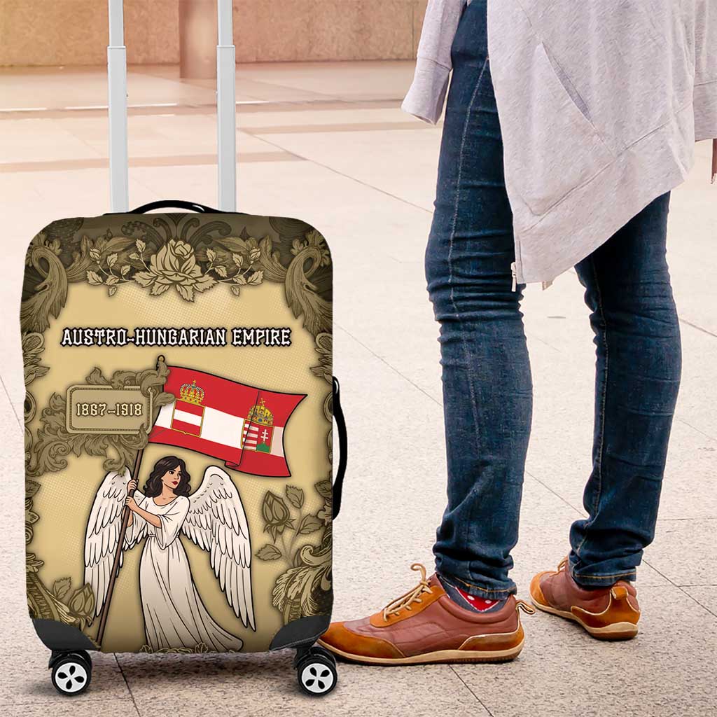 Austria-Hungary Luggage Cover Angel Holding A Flag Vintage Style - Wonder Print Shop
