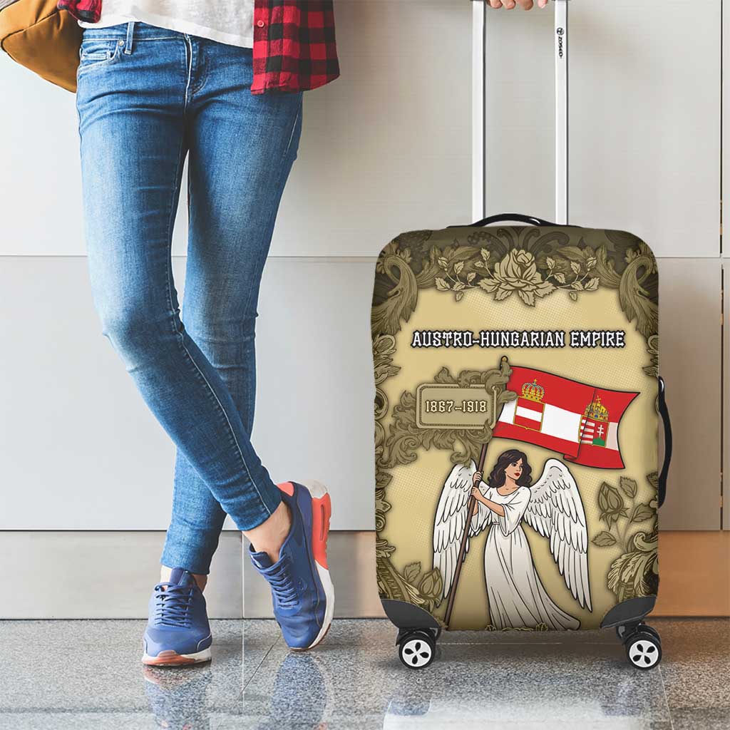 Austria-Hungary Luggage Cover Angel Holding A Flag Vintage Style - Wonder Print Shop