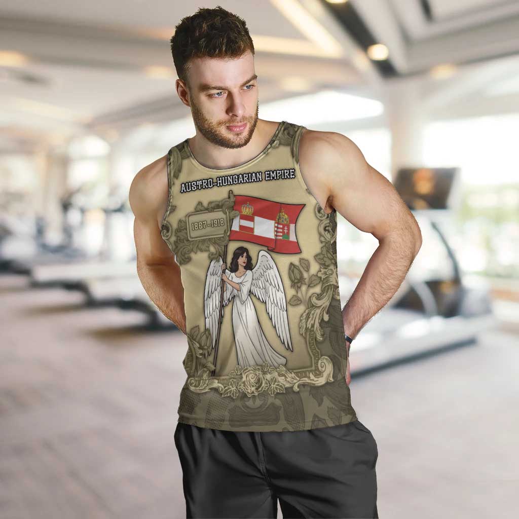 Personalized Austria-Hungary Men Tank Top Angel Holding A Flag Vintage Style - Wonder Print Shop
