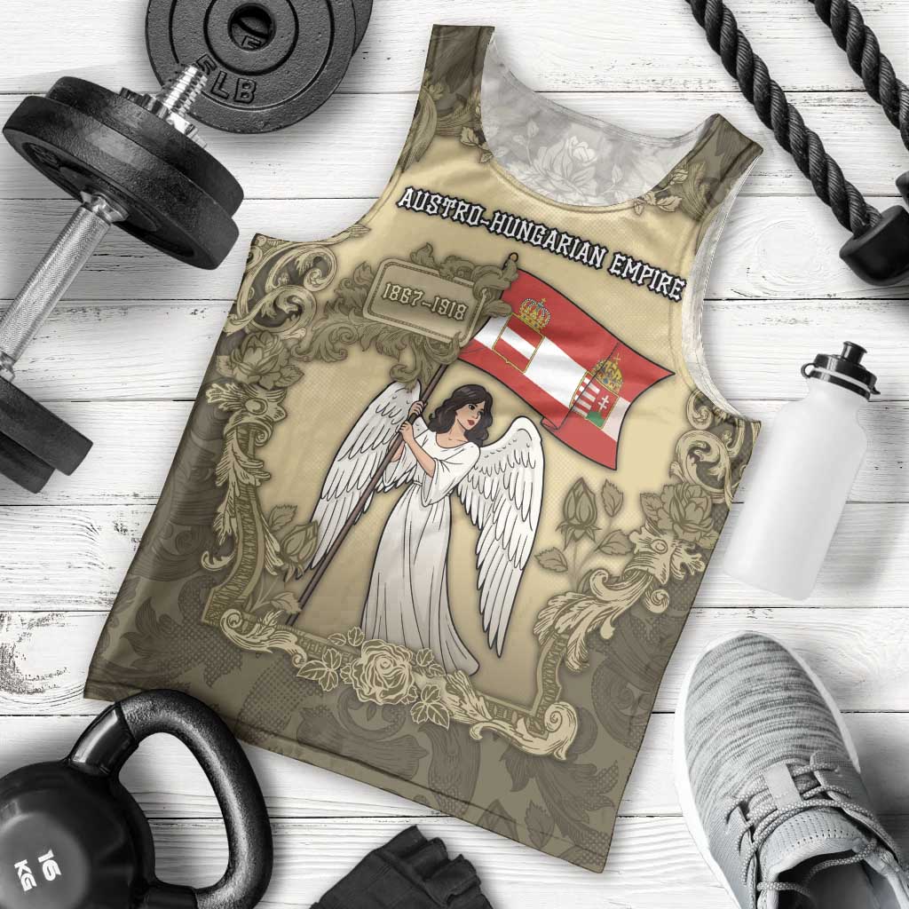 Personalized Austria-Hungary Men Tank Top Angel Holding A Flag Vintage Style - Wonder Print Shop