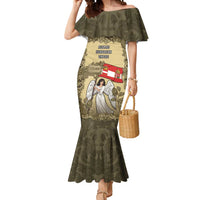 Personalized Austria-Hungary Mermaid Dress Angel Holding A Flag Vintage Style - Wonder Print Shop